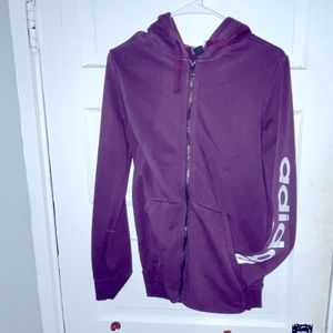 Adidas hoodie logo on sleeve and back